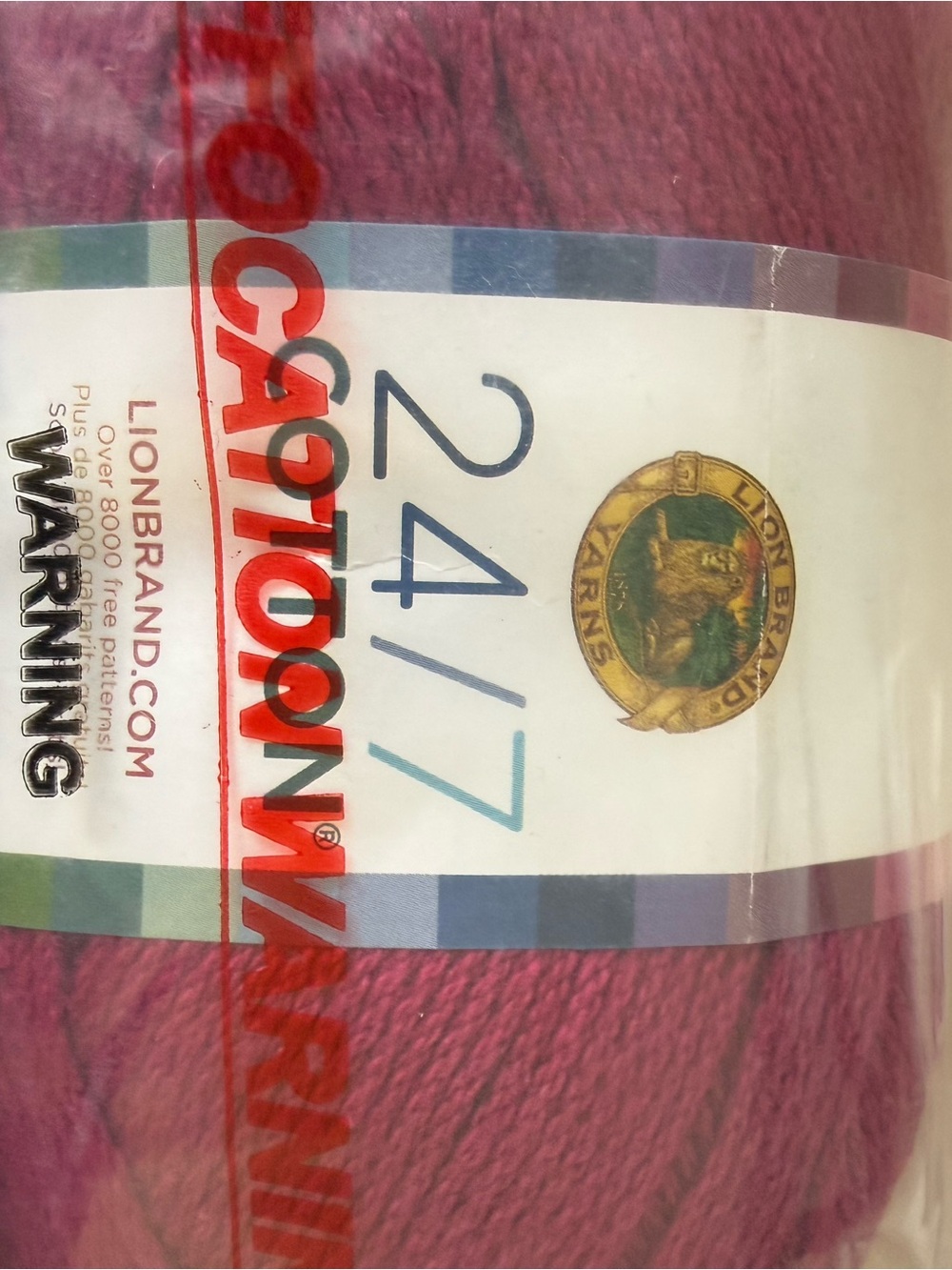 Lion Brand 24/7 Yarn in Magenta
